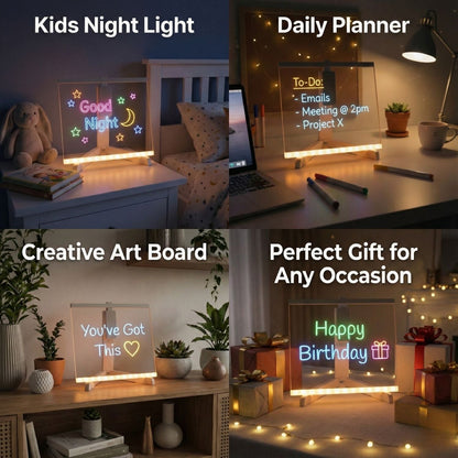 3D LED Light Glass Acrylic Writing pad