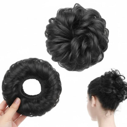 Elastic Artificial Hair Bun Brown & Black (Pack of 2)