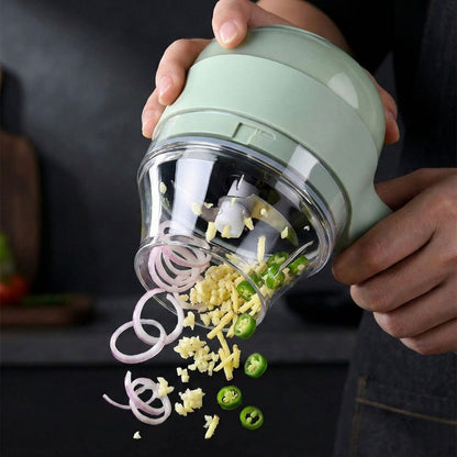 4-in-1 Portable Electric Vegetable Cutter Set Smart Cooking, Zero Mess, Auto-Clean