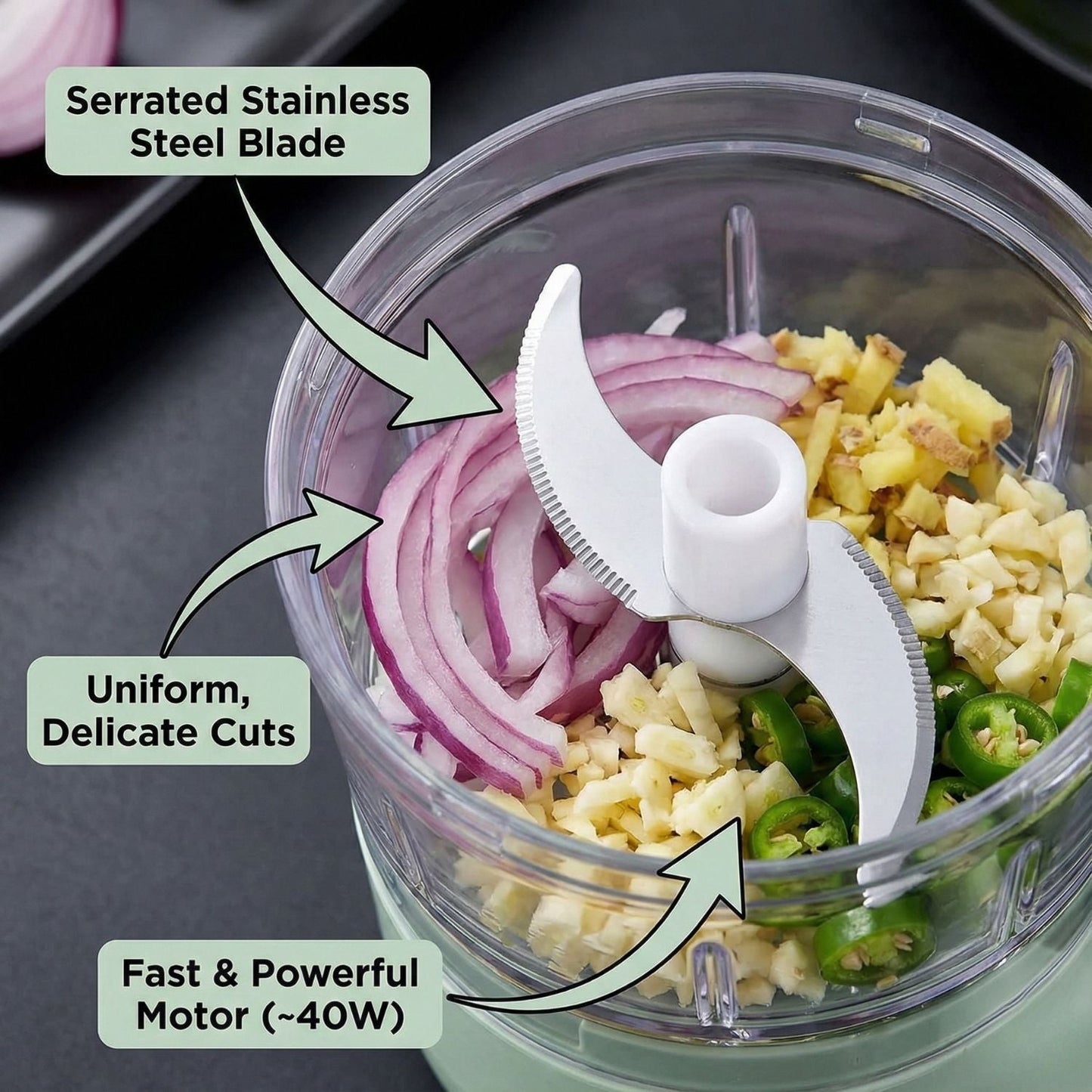 4-in-1 Portable Electric Vegetable Cutter Set Smart Cooking, Zero Mess, Auto-Clean