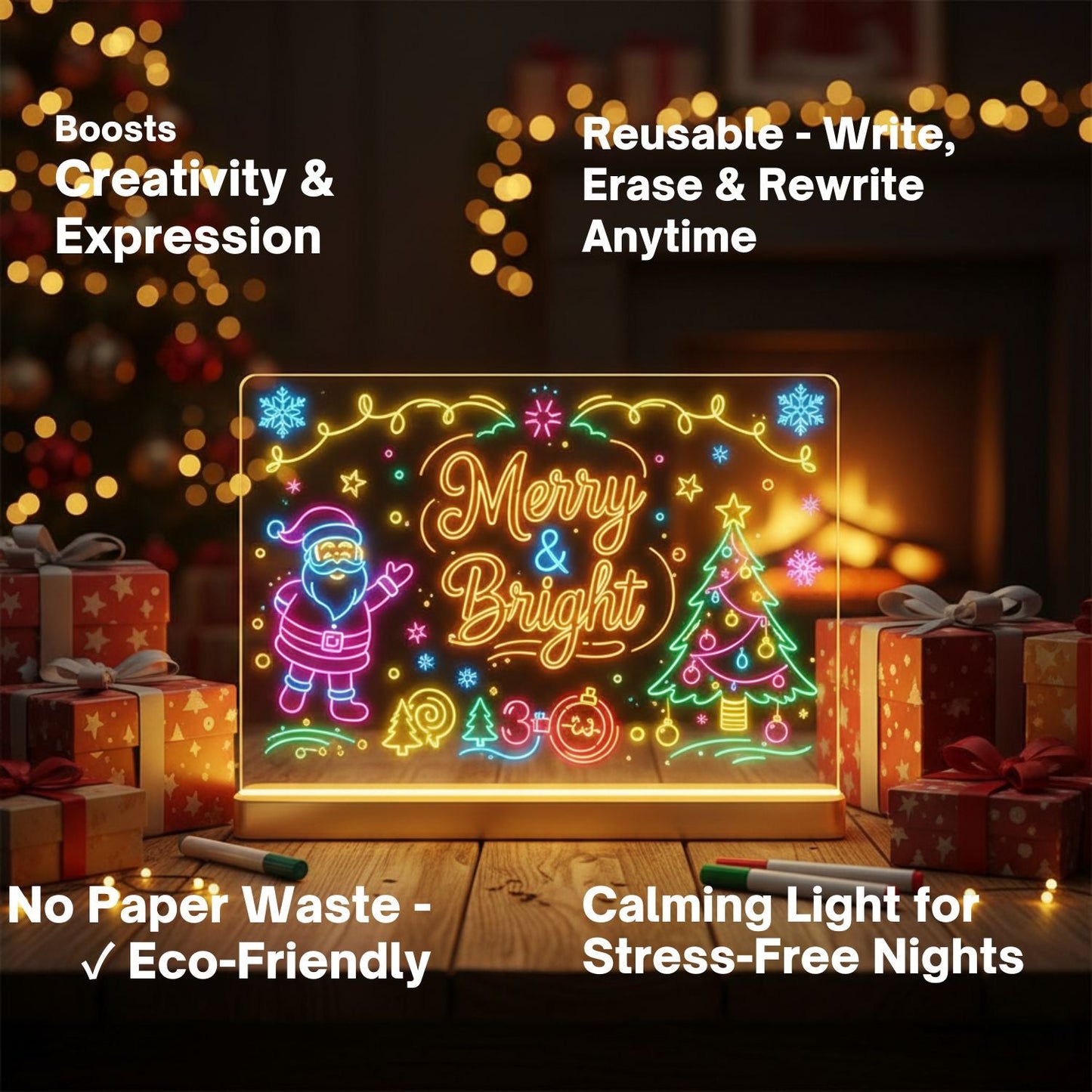 3D LED Light Glass Acrylic Writing pad