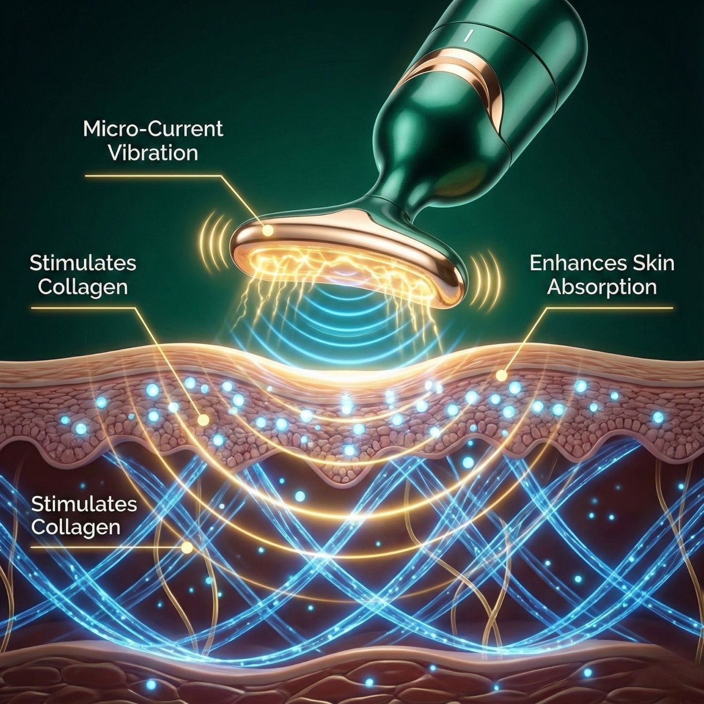 2 In 1 Anti Wrinkles  Facial Massager For Skin Care