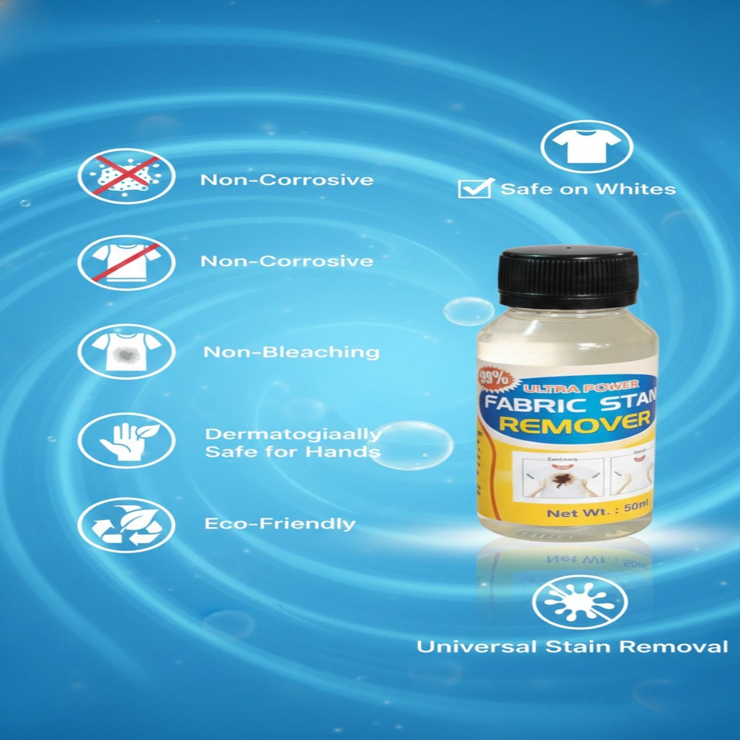 All in One Fabric Stain Remover 100ml (Pack of 2 Bottle 50ml Each)