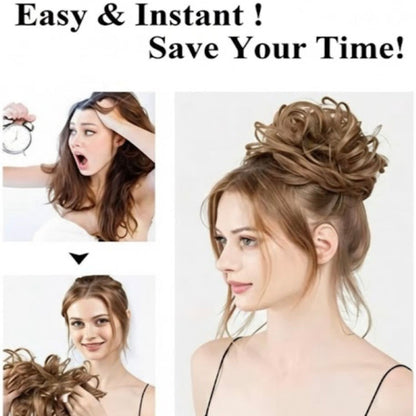 Elastic Artificial Hair Bun Brown & Black (Pack of 2)