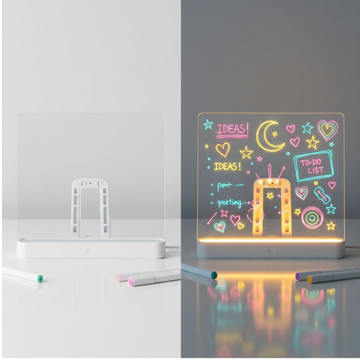 3D LED Light Glass Acrylic Writing pad